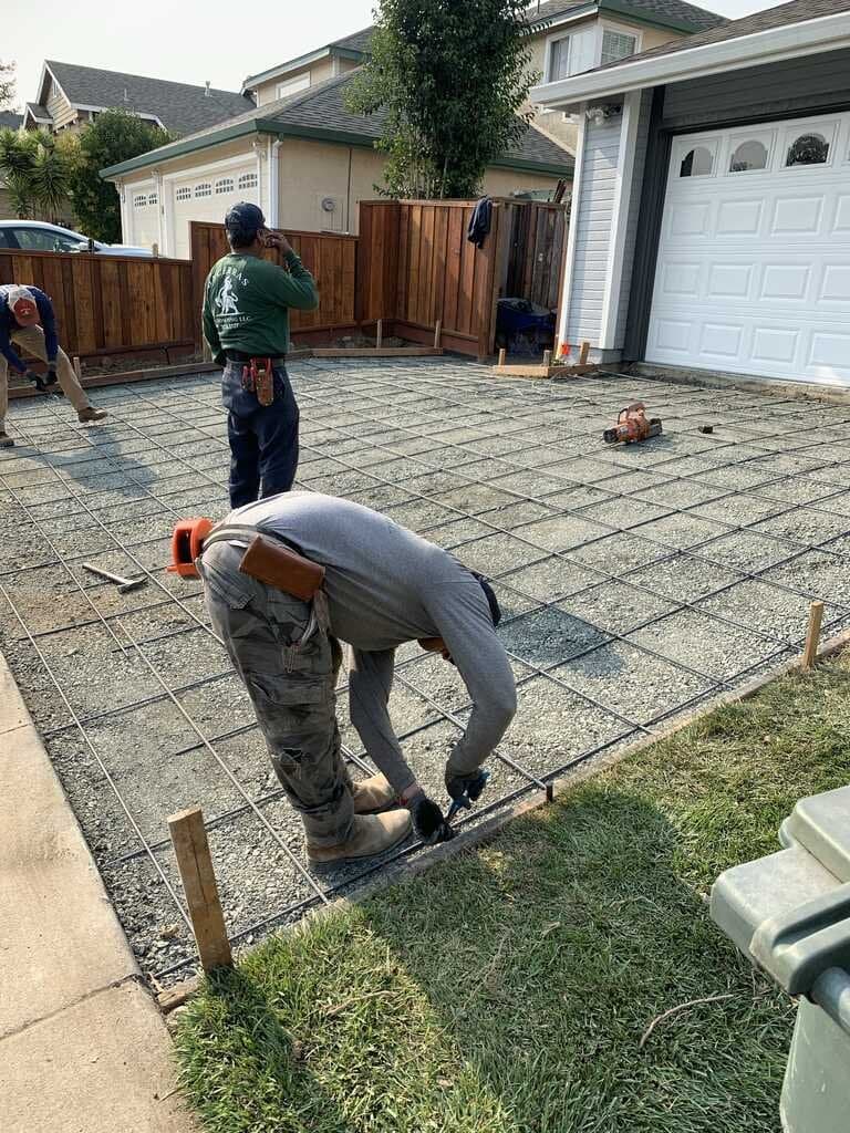 Concrete rebar preparation for driveway